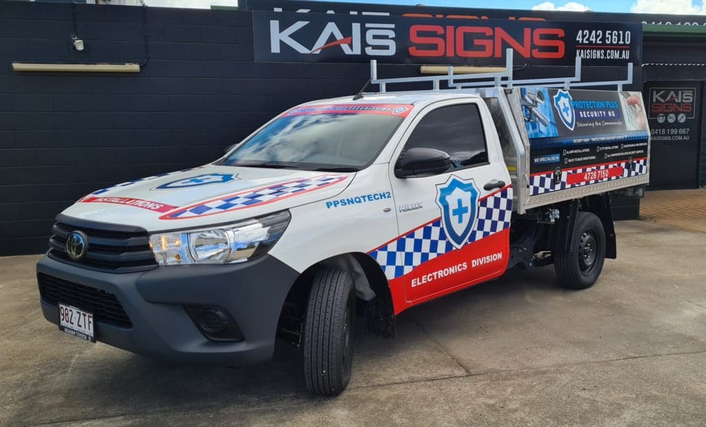 Alarm and CCTV Installation work vehicle from Protection Plus Townsville Electronics division